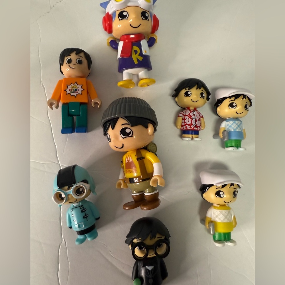 Ryan’s World figures. Set of eight. Toys